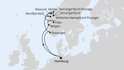 Norwegens Fjord-Weltnaturerbe ab Hamburg 1
