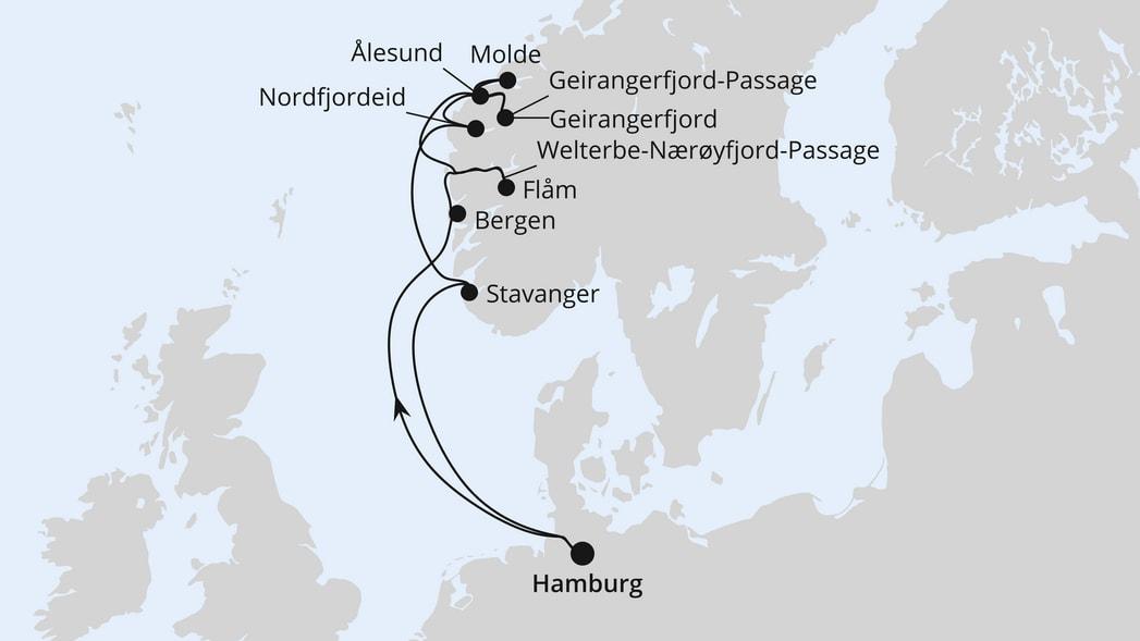 Norwegens Fjord-Weltnaturerbe ab Hamburg 1