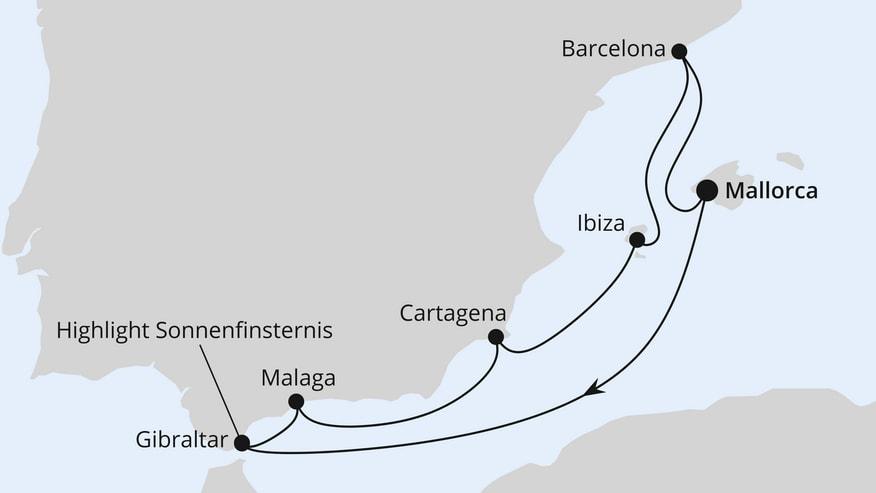 Sonnenfinsternis im Mittelmeer ab Mallorca