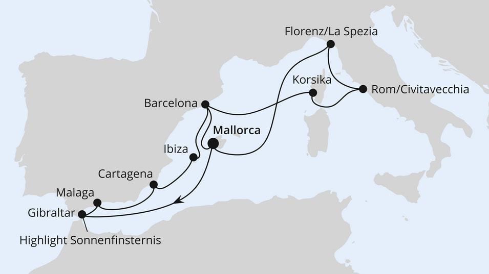 Große Mittelmeer-Reise mit Sonnenfinsternis 2