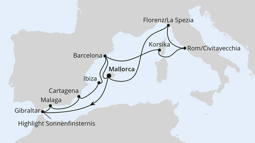 Große Mittelmeer-Reise mit Sonnenfinsternis 2