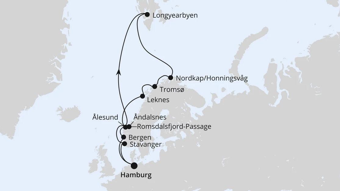 Norwegen mit Spitzbergen & Lofoten ab Hamburg