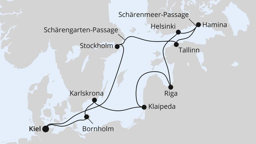 Schärengärten der Ostsee ab Kiel