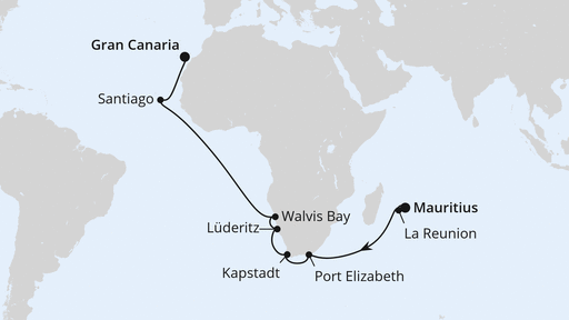 Von Mauritius über Afrika nach Gran Canaria