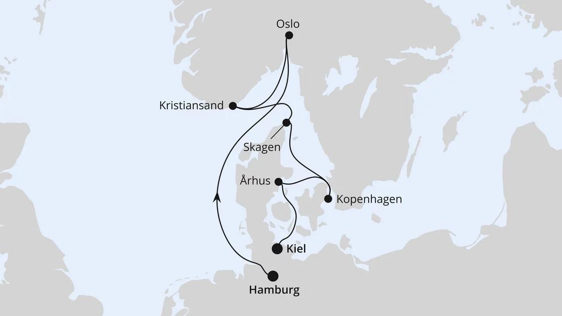 Skandinavische Highlights von Hamburg nach Kiel