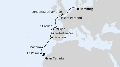 Von Gran Canaria über Portugal nach Hamburg