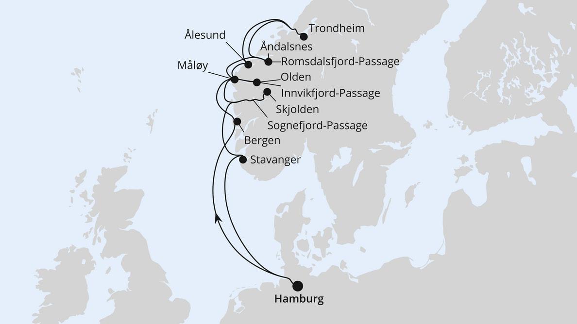 Norwegische Fjordlandschaft ab Hamburg 2