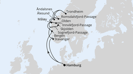 Norwegische Fjordlandschaft ab Hamburg 2