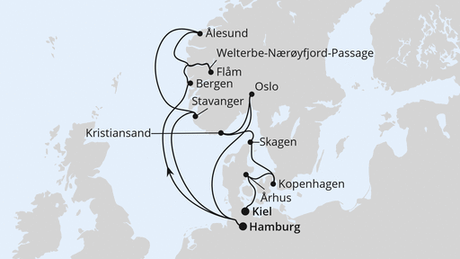 Große Skandinavien-Reise von Hamburg nach Kiel