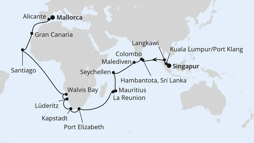 Weltenbummler von Singapur nach Mallorca