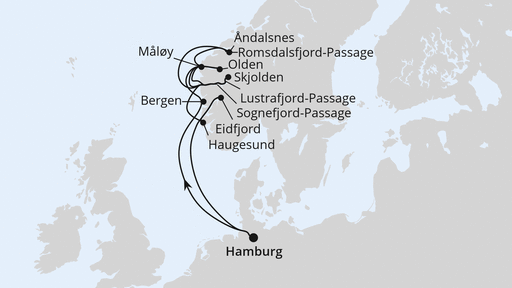 Norwegische Fjordlandschaft ab Hamburg 1