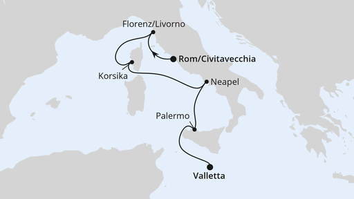 Italien, Korsika & Malta ab Civitavecchia