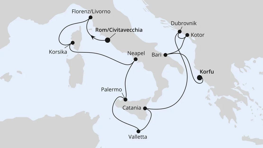 Mittelmeer & Adria ab Civitavecchia