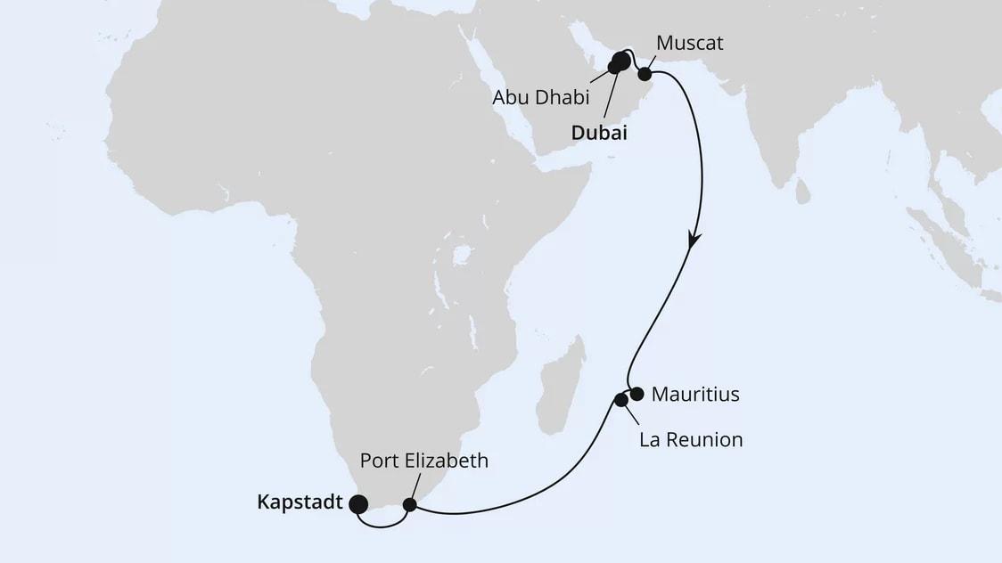 Von Dubai über Mauritius nach Kapstadt 1