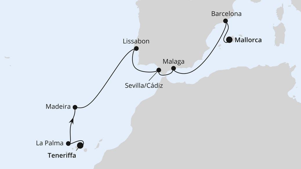 Osterreise Kanaren & Andalusien ab Teneriffa