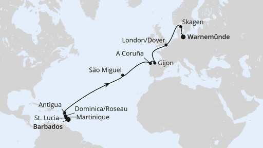 Von Barbados nach Warnemünde