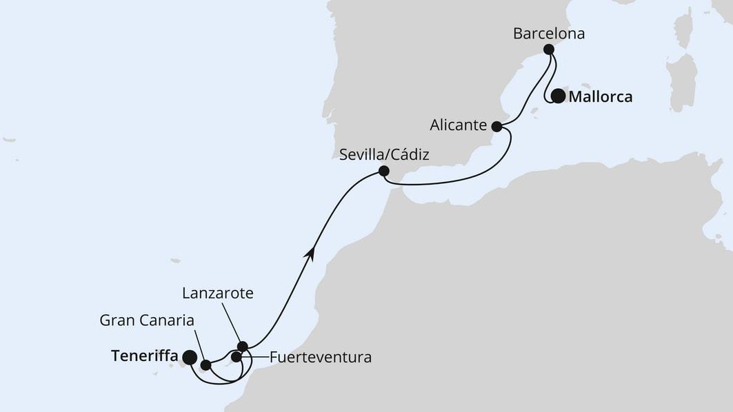 Von Teneriffa nach Mallorca