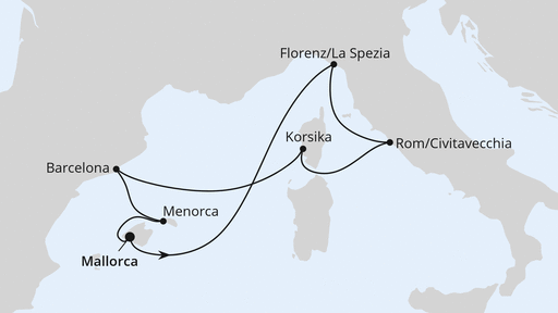 Spanien, Italien & Frankreich ab Mallorca