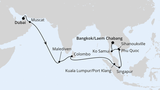 Von Dubai nach Bangkok