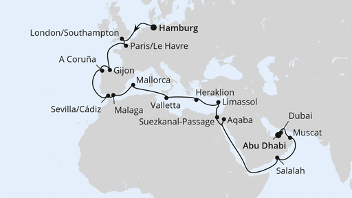 Weltenbummler von Hamburg nach Abu Dhabi