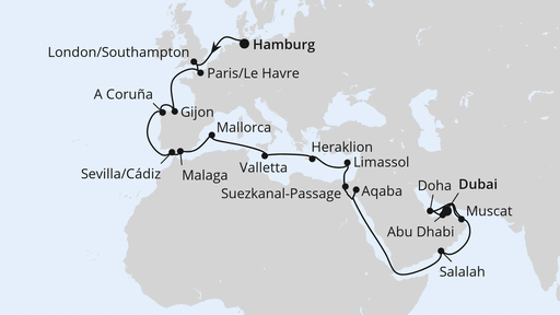 Weltenbummler von Hamburg nach Dubai