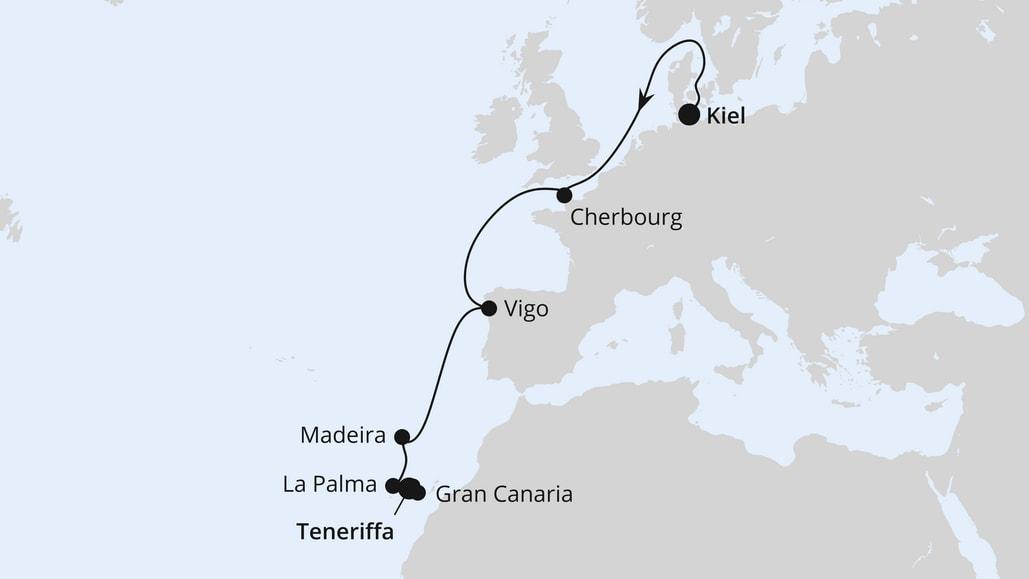 Europas Atlantikküste ab Kiel