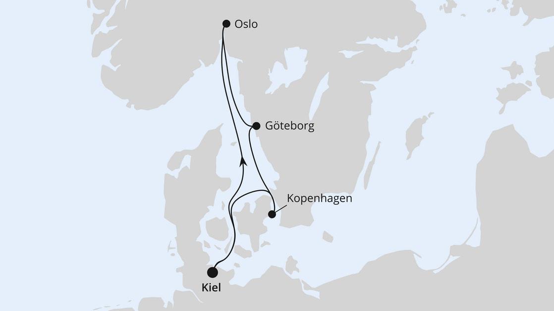 Kurzreise skandinavische Städte ab Kiel