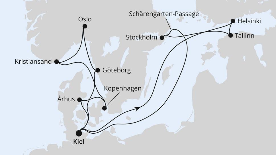 Feiertagsreise in der Ostsee mit Norwegen ab Kiel