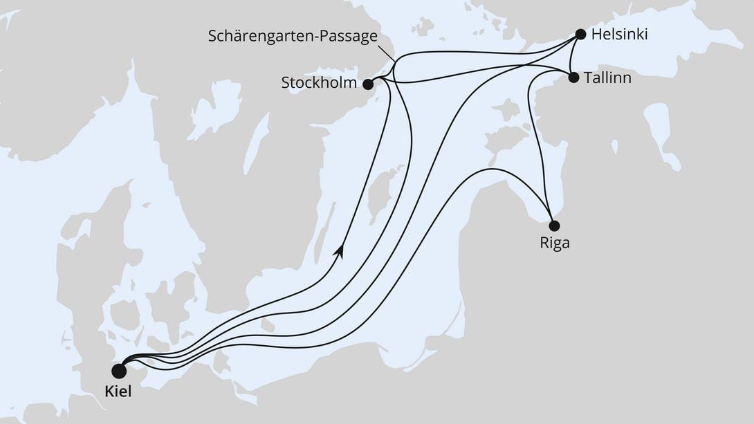 Große Ostsee-Reise zu Weihnachten ab Kiel