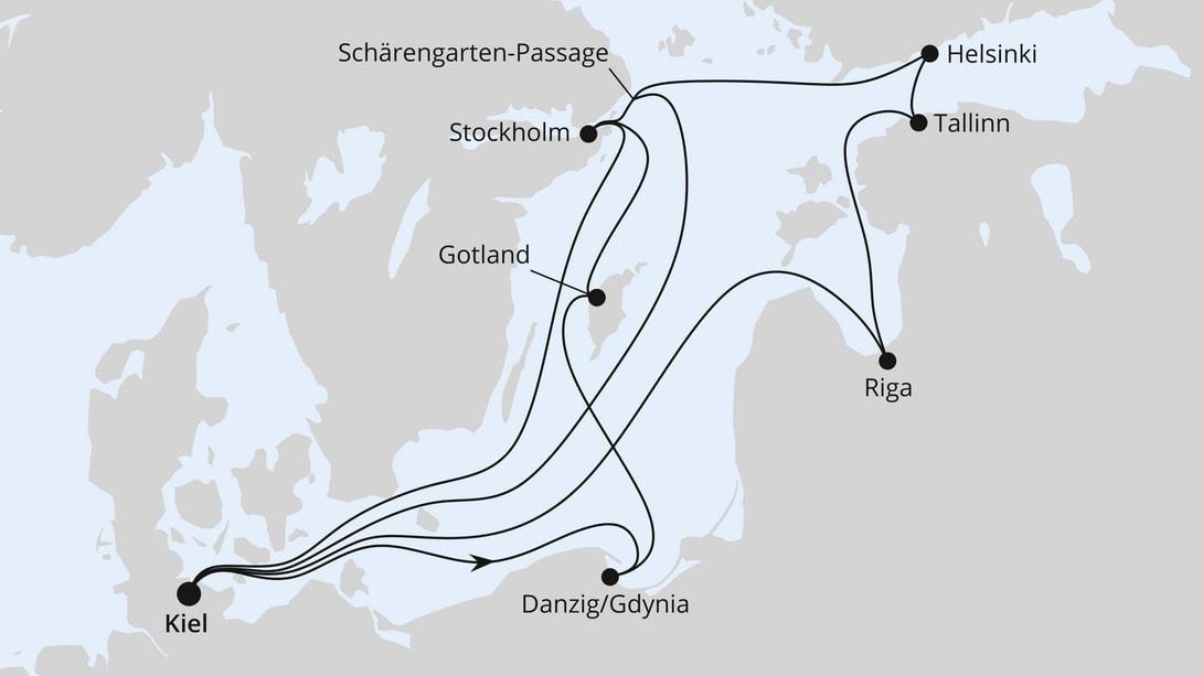 Große Ostsee-Reise im Advent ab Kiel