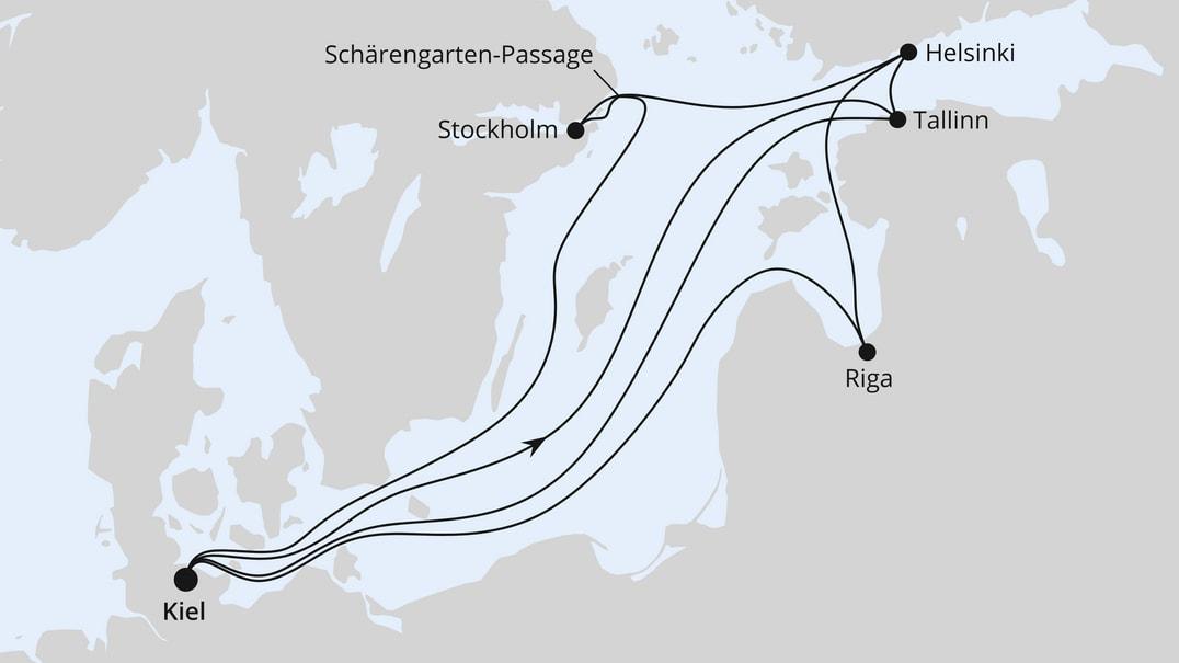 Große Ostsee-Reise mit Lichterfest in Riga ab Kiel