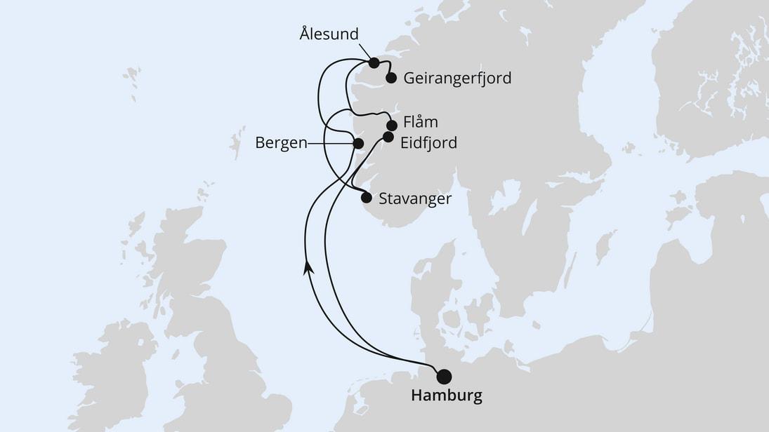 Norwegens Fjord-Weltnaturerbe ab Hamburg