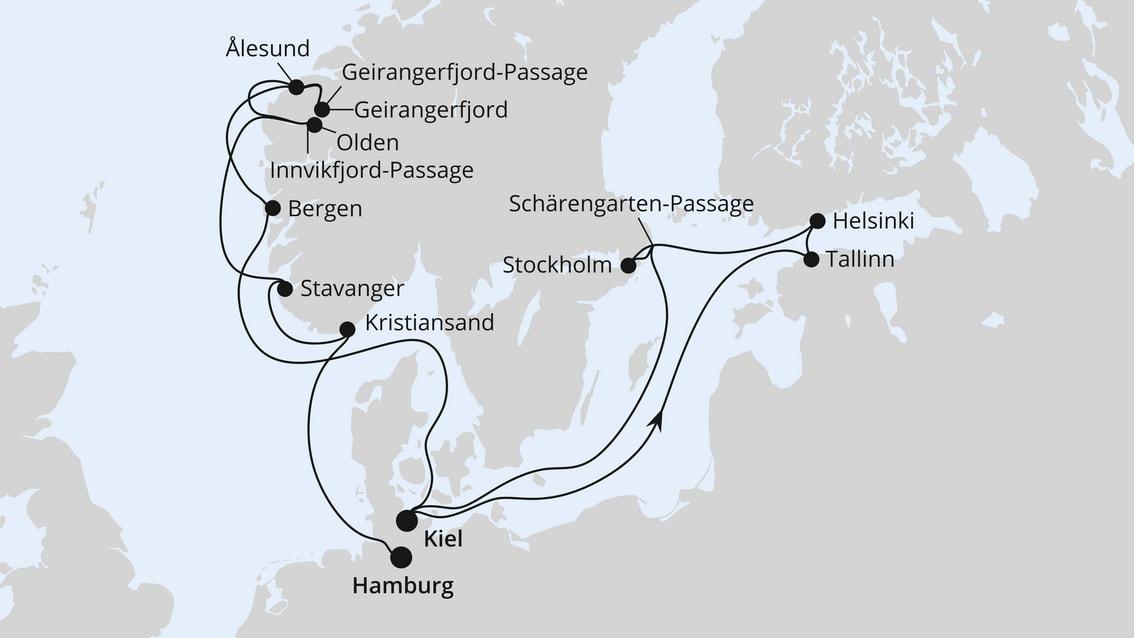 Ostsee & Norwegens Weltnaturerbe zu Ostern ab Kiel