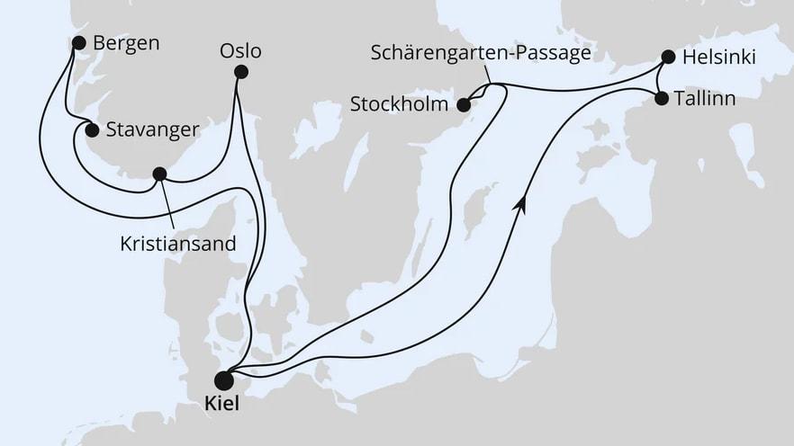 Ostsee & Südnorwegen ab Kiel