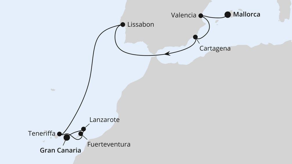 Spanien, Portugal & Kanaren ab Mallorca 1