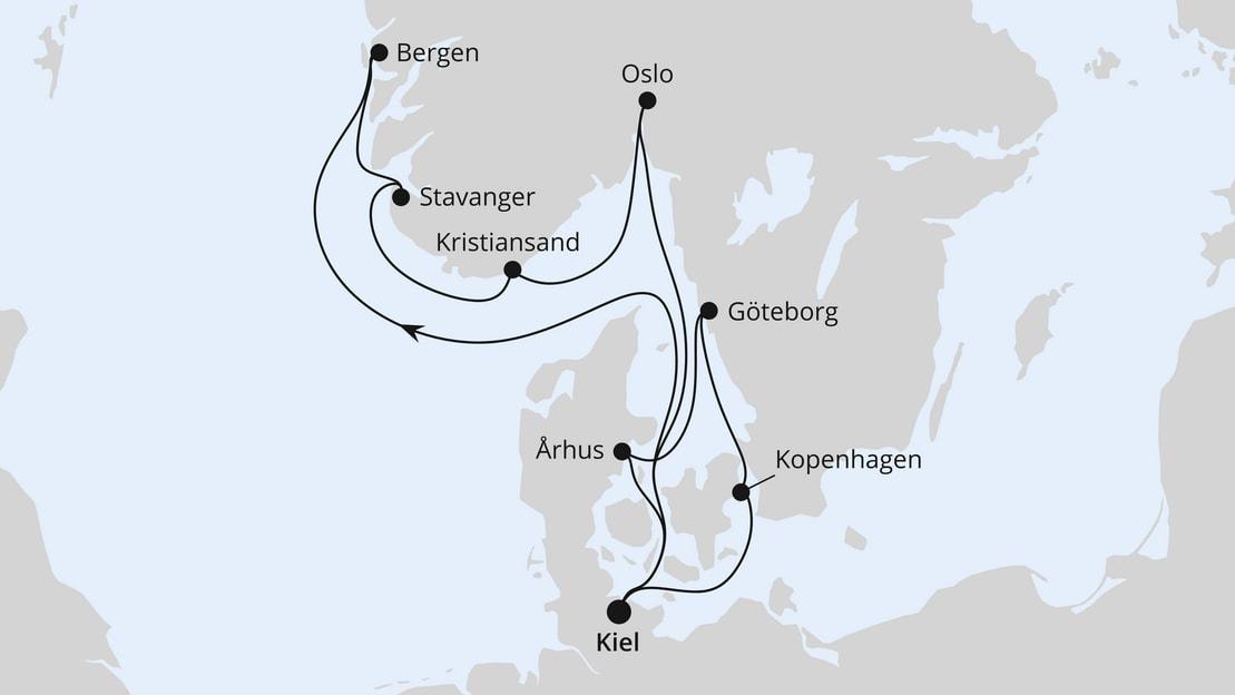 Skandinavische Highlights mit Südnorwegen ab Kiel