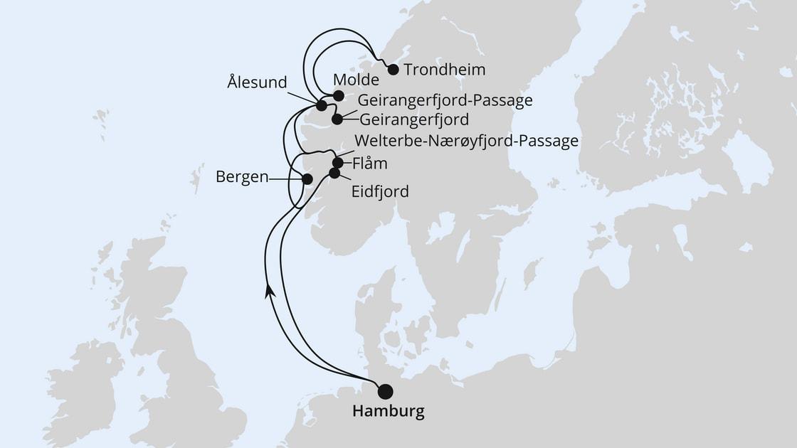 Norwegens Fjord-Weltnaturerbe ab Hamburg 1