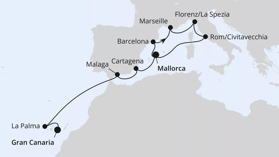 Italien, Andalusien & Kanaren ab Mallorca