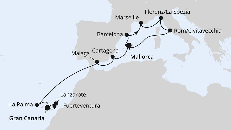 Perlen am Mittelmeer & Kanaren ab Mallorca