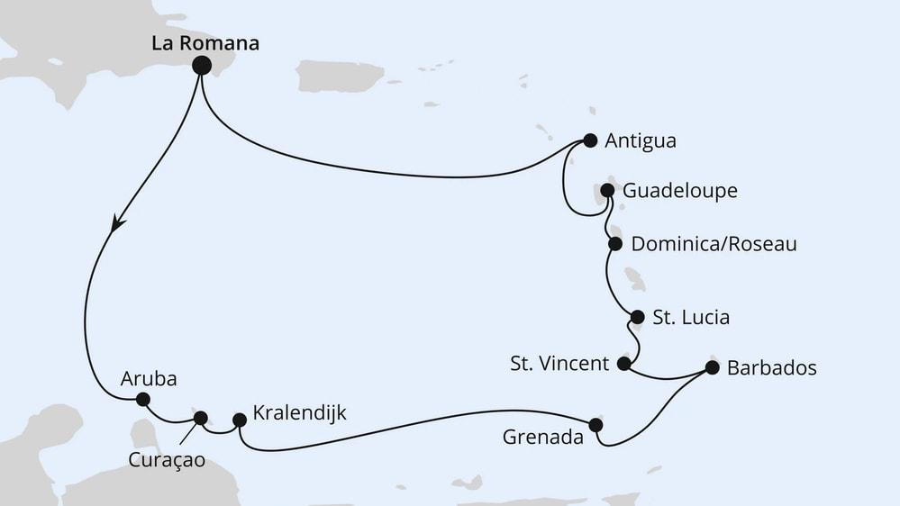 Karibische Inseln ab Dominikanische Republik