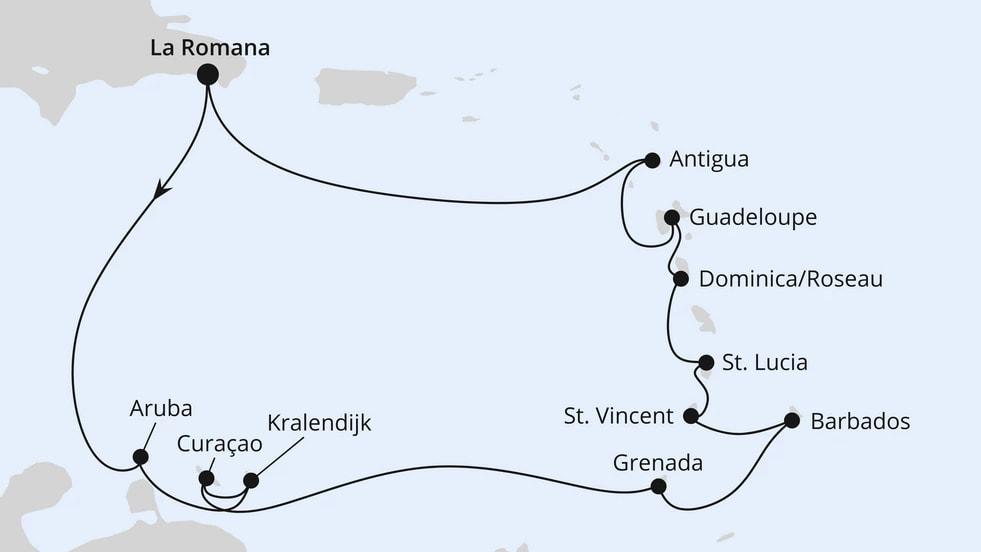 Karibische Inseln ab Dominikanische Republik
