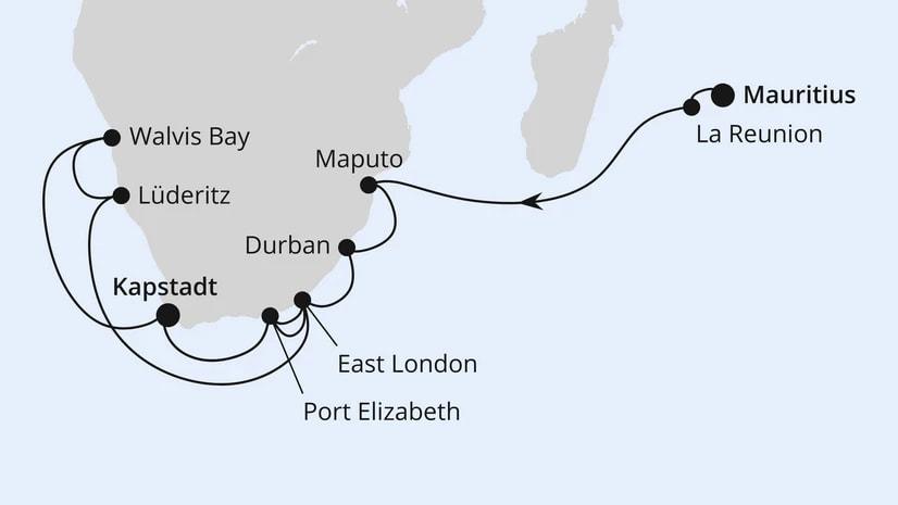 Südliches Afrika mit La Reunion ab Mauritius