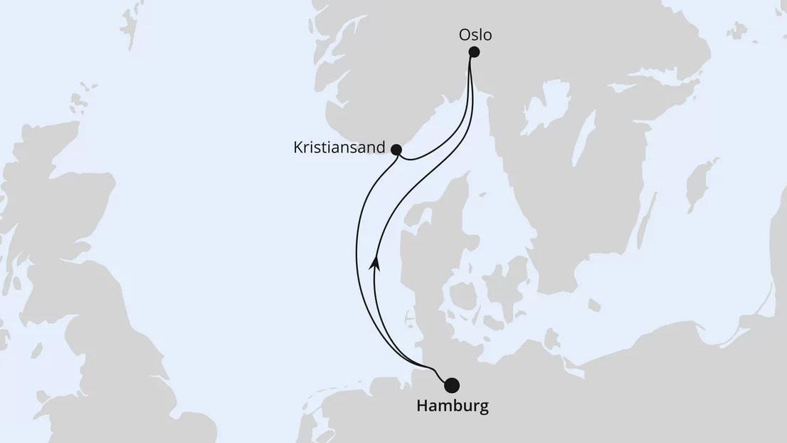 Kurzreise nach Norwegen ab Hamburg