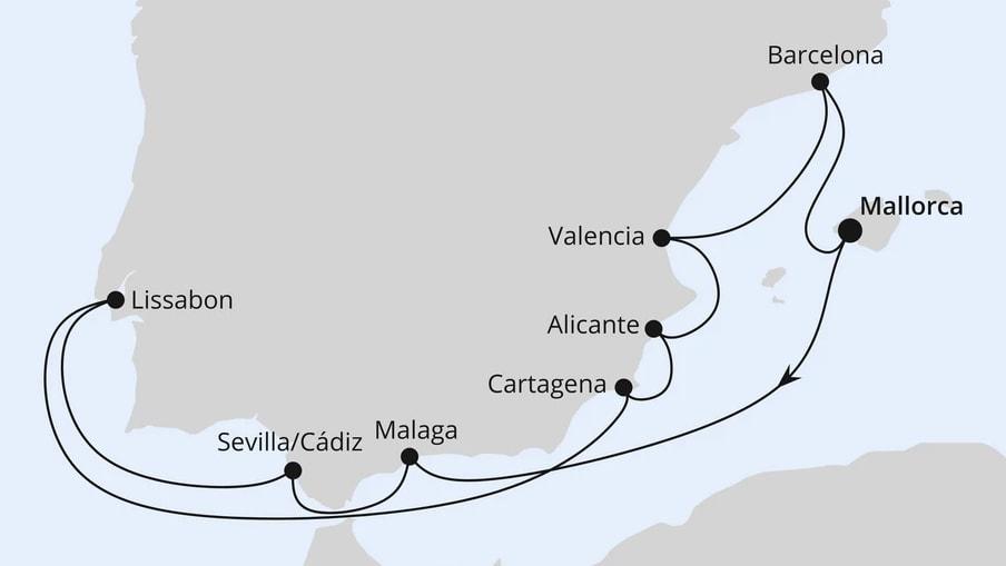 Spanien, Portugal & Balearen ab Mallorca