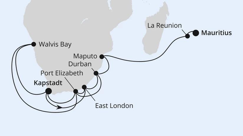 Südliches Afrika mit La Reunion & Mauritius