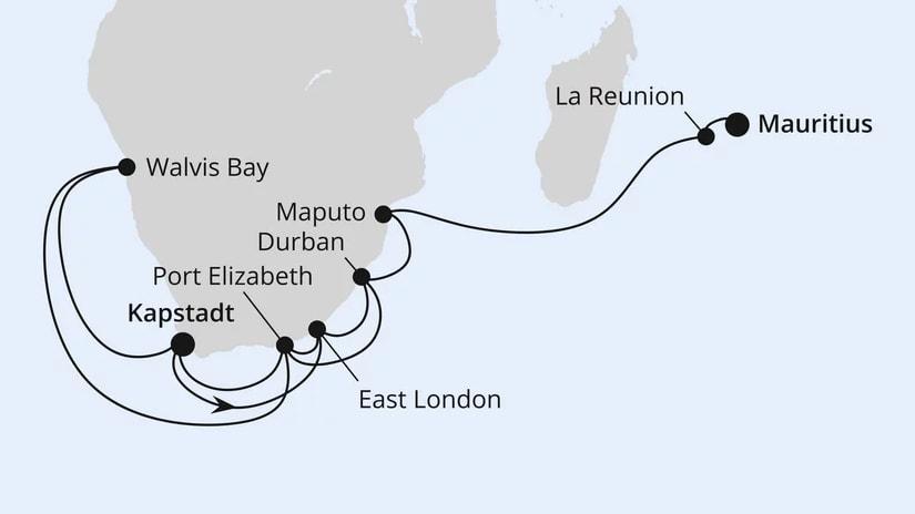 Südliches Afrika mit La Reunion & Mauritius