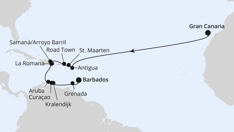 Von Gran Canaria über Curacao nach Barbados