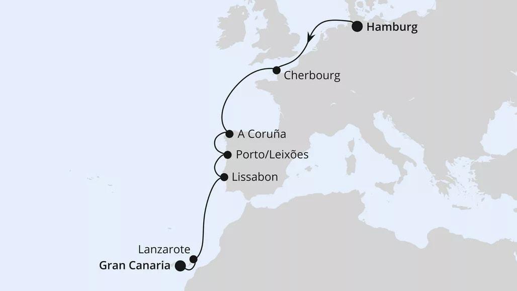Von Hamburg über Portugal nach Gran Canaria