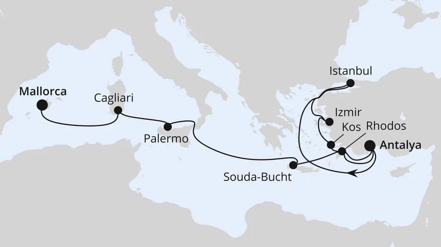 Mittelmeerinseln mit Istanbul ab Antalya