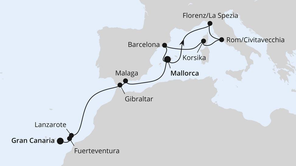 Korsika, Italien & Kanaren ab Mallorca